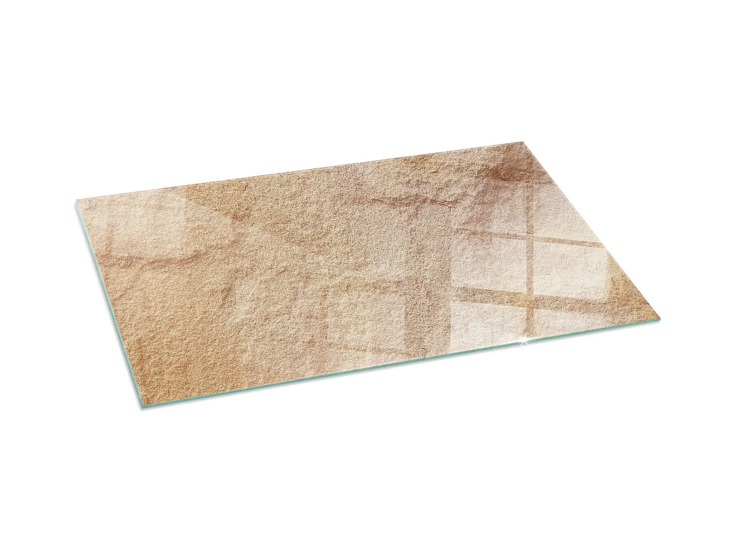 Plaque de sol en verre pour poêle - Rectangle - 140x70 - Texture de pierre naturelle