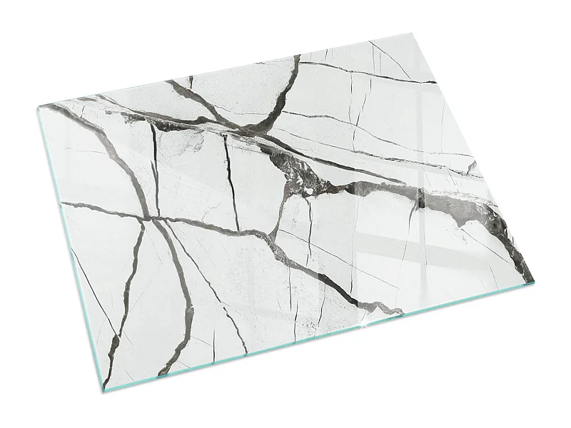 Glasplatte zum Schutz vor Funkenflug, Kaminauflage - Rechteck - 60X40 - Marmoradermuster