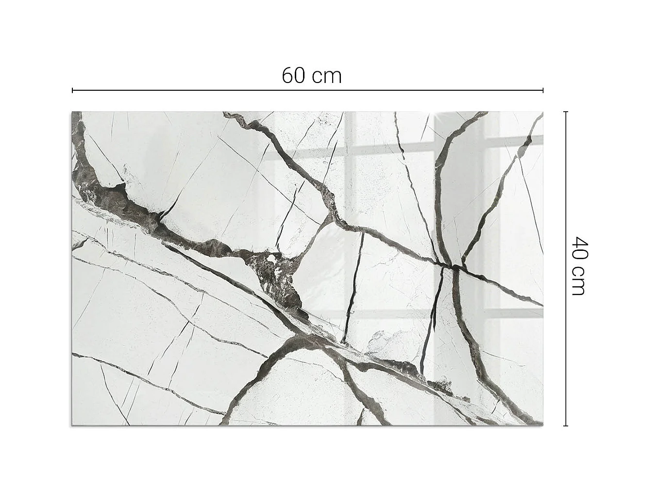 Plaque de sol en verre pour poêle - Rectangle - 60X40 - Modèle de veine de marbre