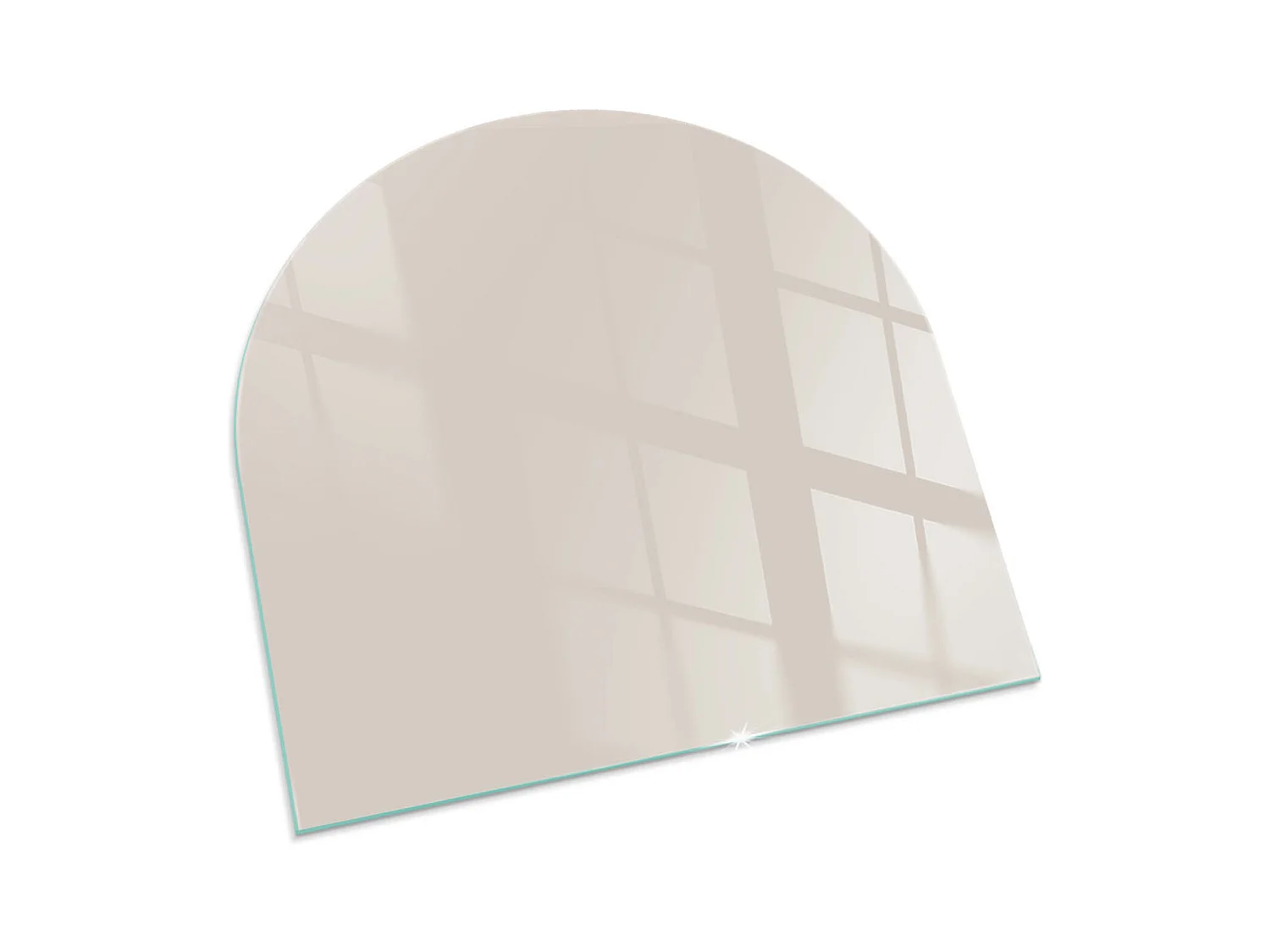 Vetro per camino, vetro di protezione per il soggiorno - semicircolare - 100x100 - Color Gris