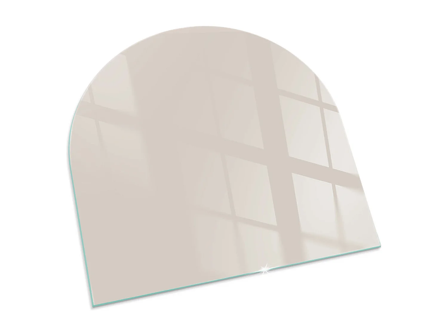 Glasplatte zum Schutz vor Funkenflug, Kaminauflage - halbrund - 100x100 - Farbe Grau