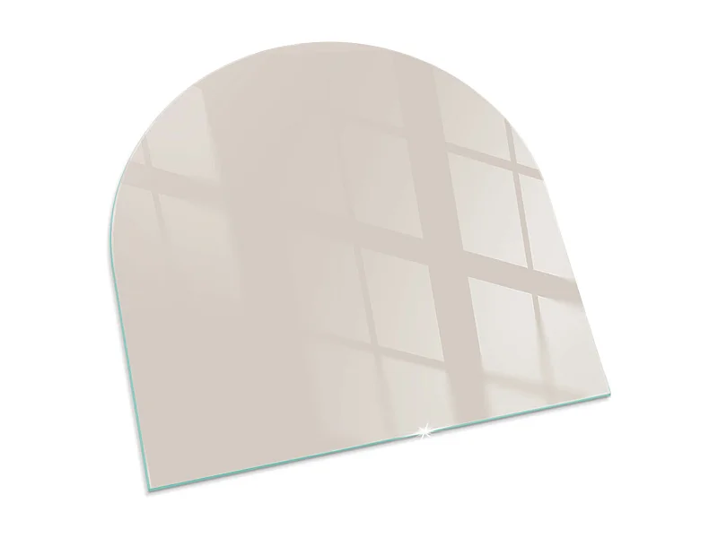 Glasplatte zum Schutz vor Funkenflug, Kaminauflage - halbrund - 100x100 - Farbe Grau