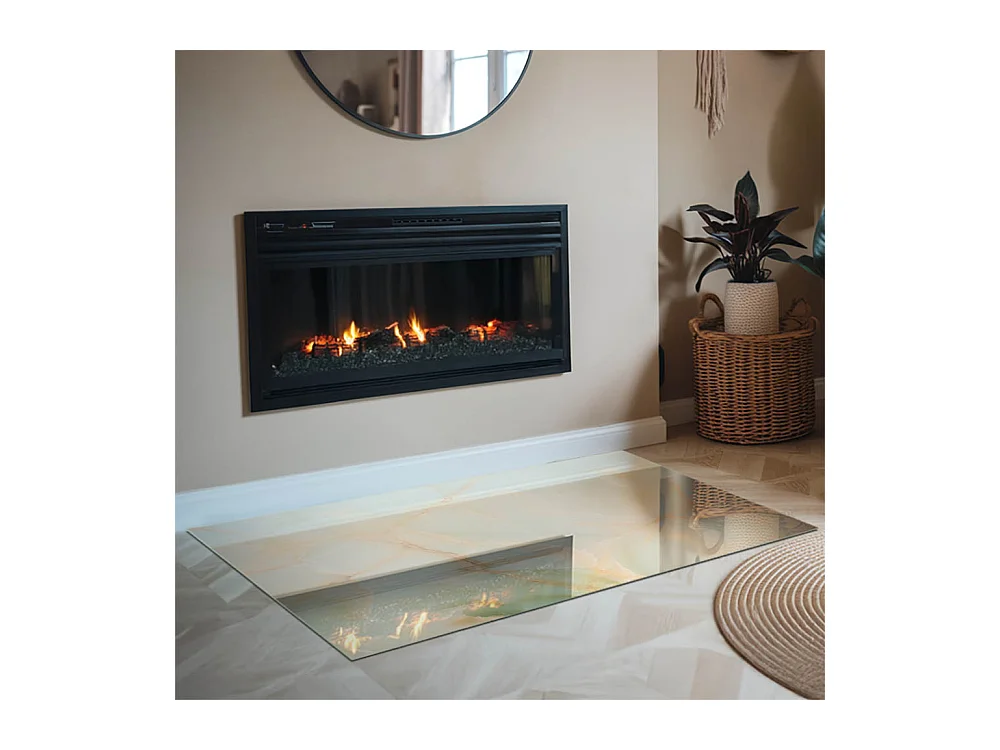 Vloerplaat voor houtkachel, onder open haard - Rechthoek - 120x80 - Abstract marmeren patroon