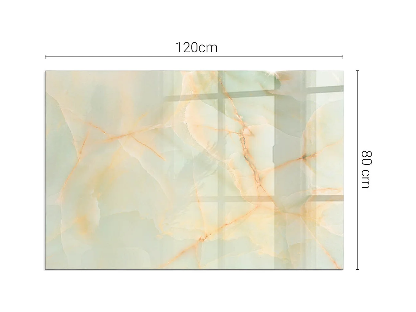 Vloerplaat voor houtkachel, onder open haard - Rechthoek - 120x80 - Abstract marmeren patroon