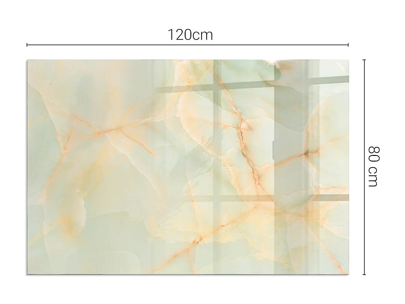 Plaque de sol en verre pour poêle - Rectangle - 120x80 - Modèle de marbre abstrait