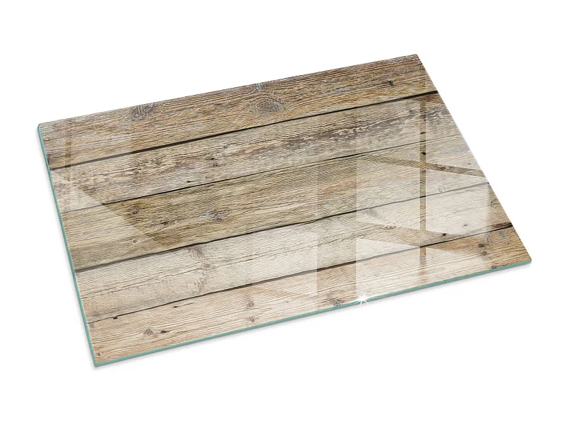 Plaque de sol en verre pour poêle - Rectangle - 100x70 - Texture des planches de bois