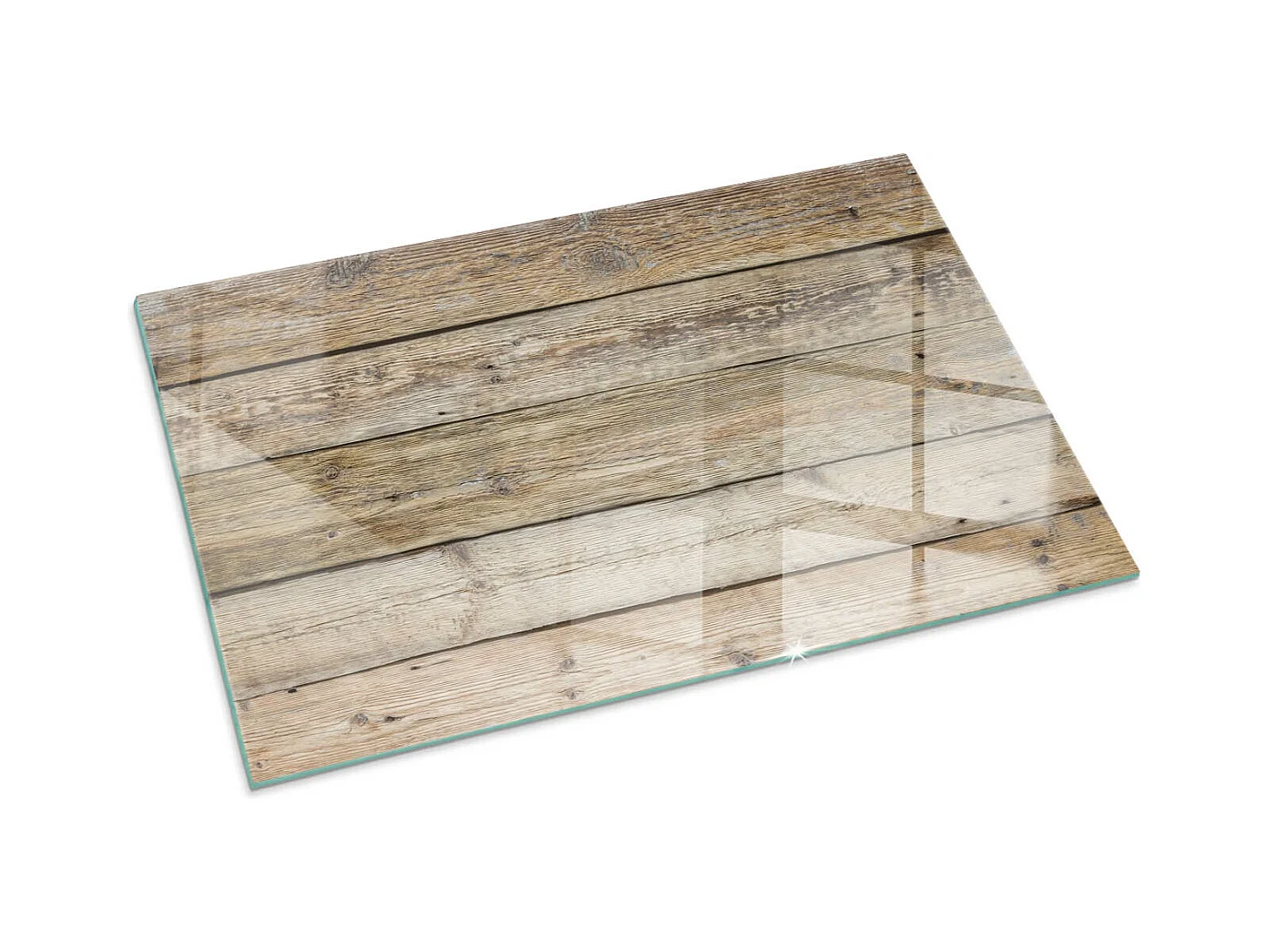 Plaque de sol en verre pour poêle - Rectangle - 100x70 - Texture des planches de bois