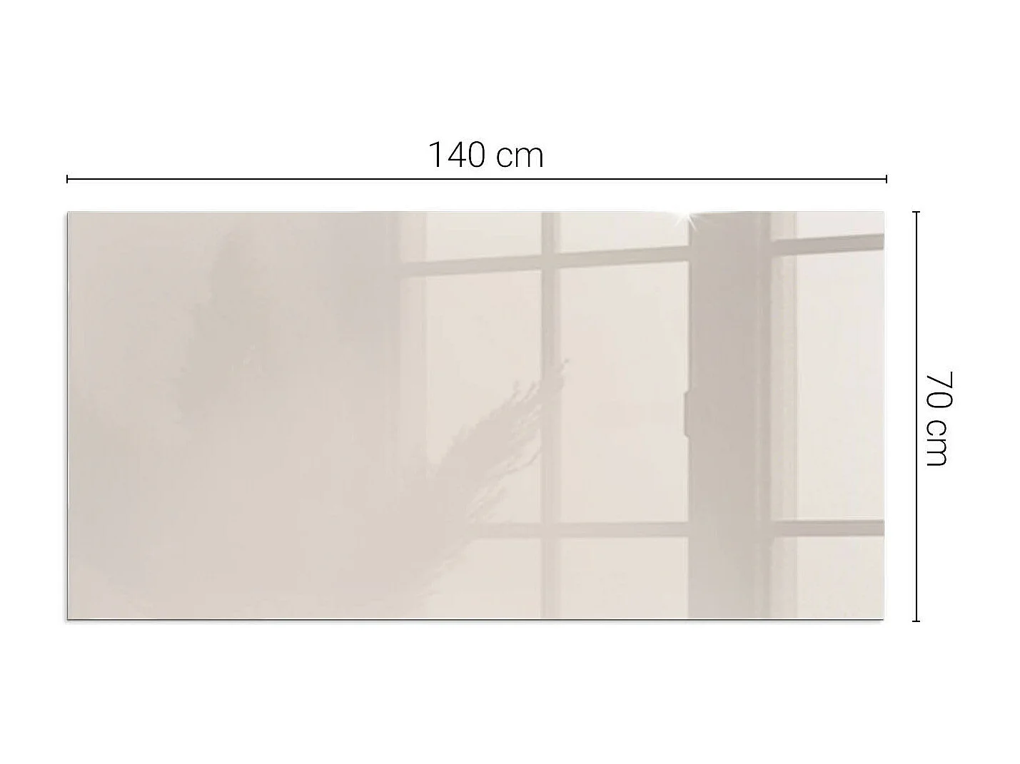 Glasplatte zum Schutz vor Funkenflug, Kaminauflage - Rechteck - 140x70 - Farbe Blassrosa