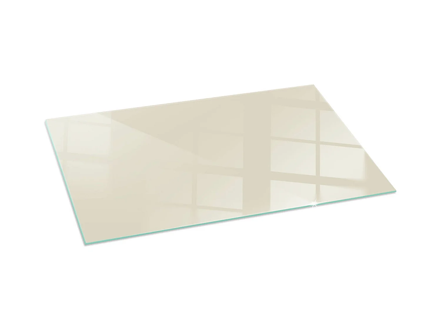 Glasplatte zum Schutz vor Funkenflug, Kaminauflage - Rechteck - 140x70 - Farbe Beige