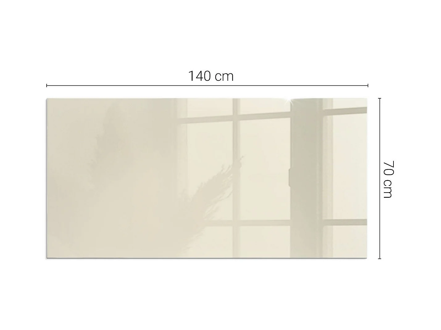 Glasplatte zum Schutz vor Funkenflug, Kaminauflage - Rechteck - 140x70 - Farbe Beige