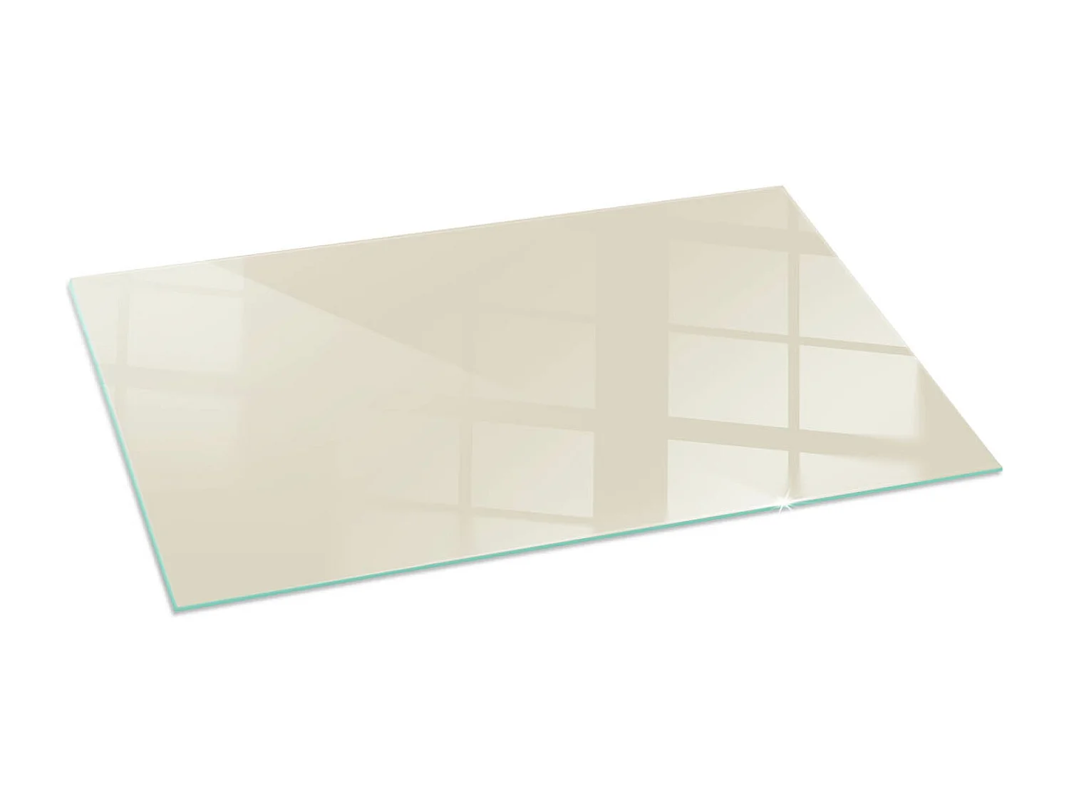 Glasplatte zum Schutz vor Funkenflug, Kaminauflage - Rechteck - 140x70 - Farbe Beige