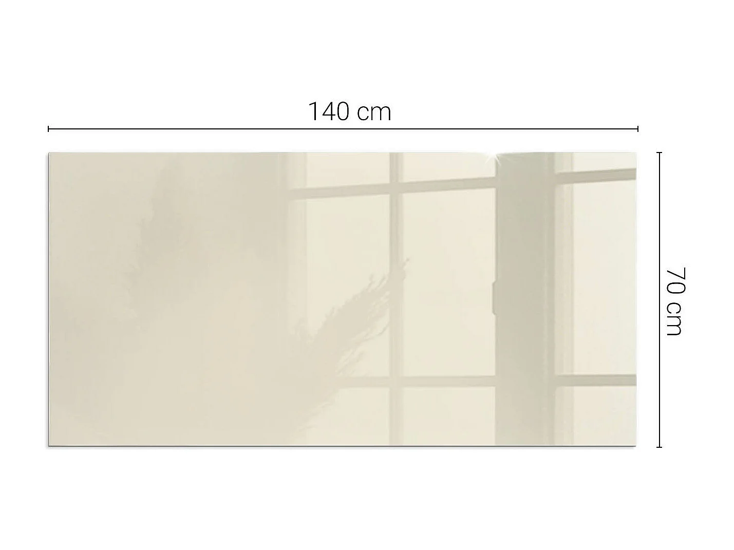 Glasplatte zum Schutz vor Funkenflug, Kaminauflage - Rechteck - 140x70 - Farbe Beige