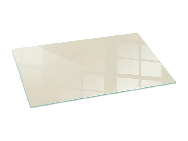 Glasplatte zum Schutz vor Funkenflug, Kaminauflage - Rechteck - 140x70 - Farbe Beige