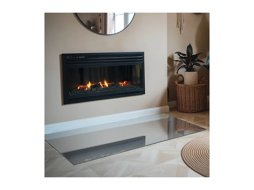 Vloerplaat voor houtkachel, onder open haard - Rechthoek - 140x70 - Kleur Grijs