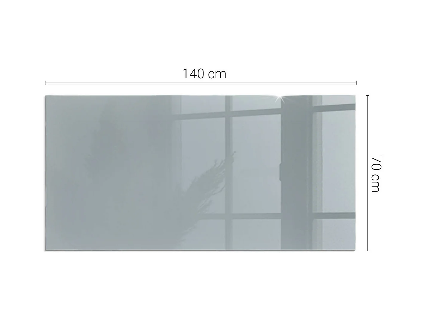 Vloerplaat voor houtkachel, onder open haard - Rechthoek - 140x70 - Kleur Grijs