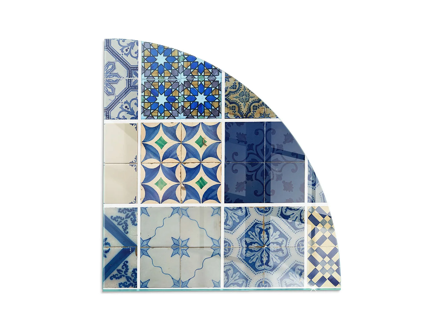 Plaque de sol en verre pour poêle - Un quart - 1/4 100x100 - Modèles de carreaux de céramique