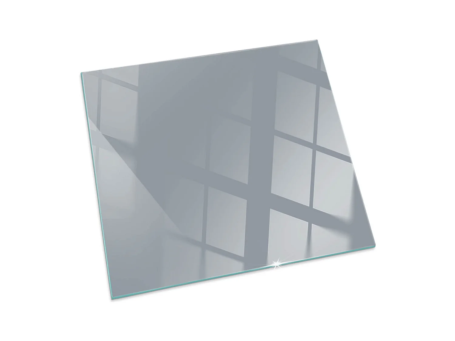 Placa de cristal para la chimenea del salón- Cuadrado - 50x50 - Color Gris