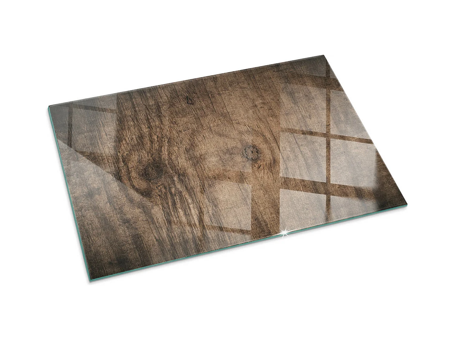 Plaque de sol en verre pour poêle - Rectangle - 100x70 - Modèle en bois naturel