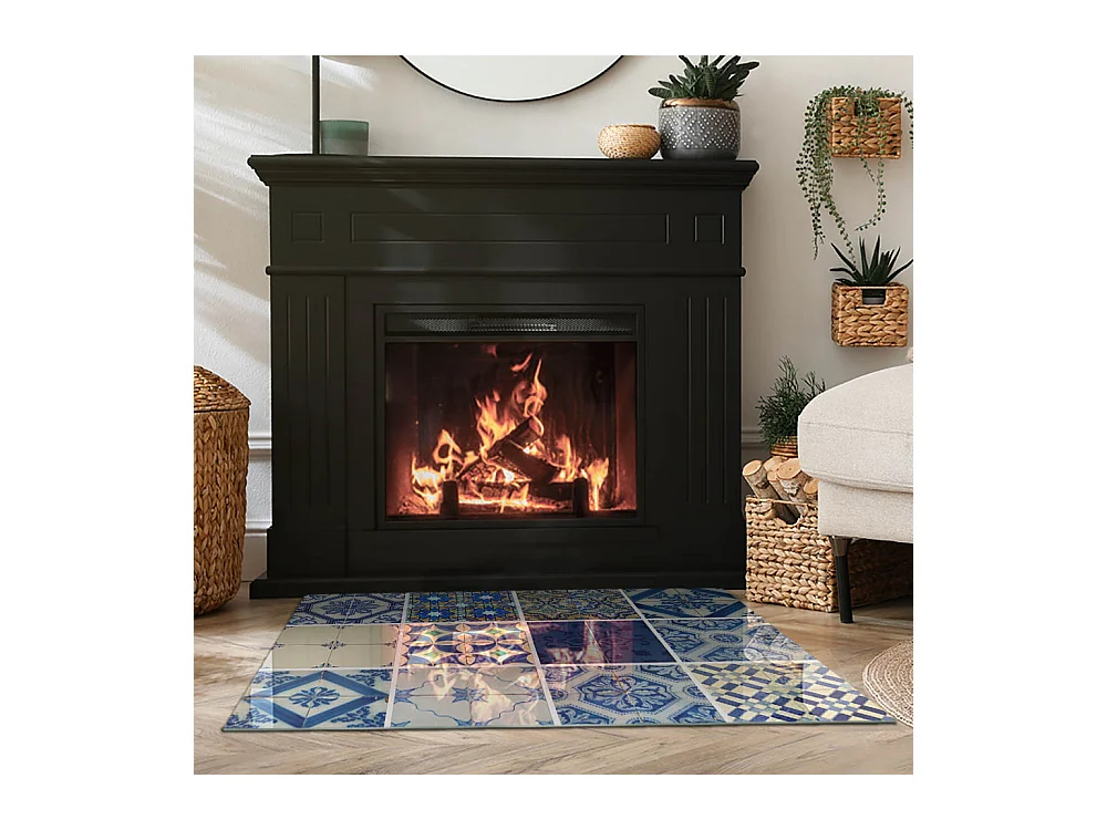 Plaque de sol en verre pour poêle - Rectangle - 100x70 - Modèles de carreaux de céramique