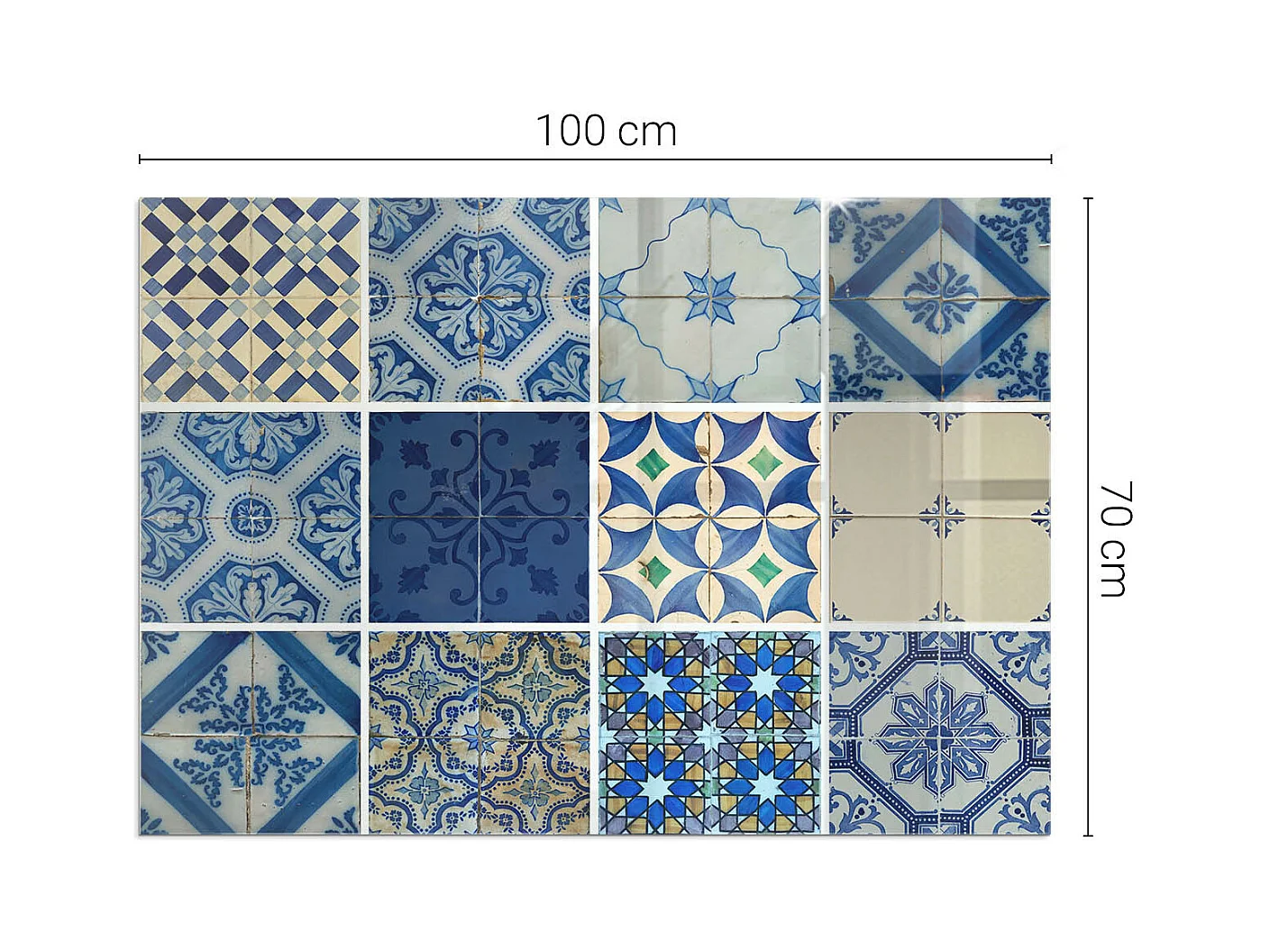 Plaque de sol en verre pour poêle - Rectangle - 100x70 - Modèles de carreaux de céramique