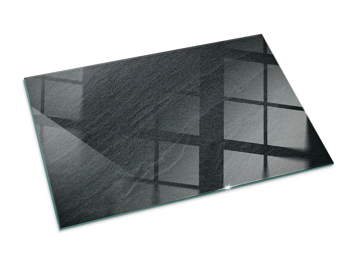 Glasplatte zum Schutz vor Funkenflug, Kaminauflage - Rechteck - 100x70 - Natursteinstruktur