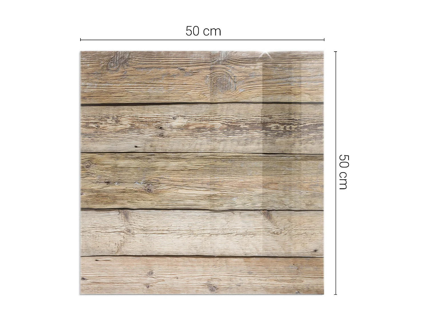 Vloerplaat voor houtkachel, onder open haard - Vierkant - 50x50 - Textuur van houten planken