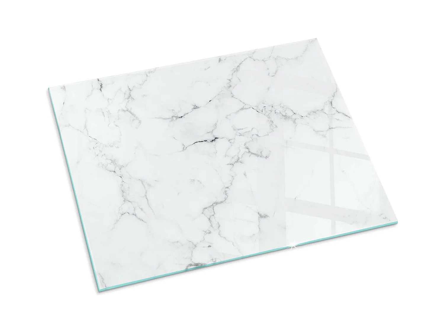 Glasplatte zum Schutz vor Funkenflug, Kaminauflage - Rechteck - 80x60 - Marmormuster mit Adern
