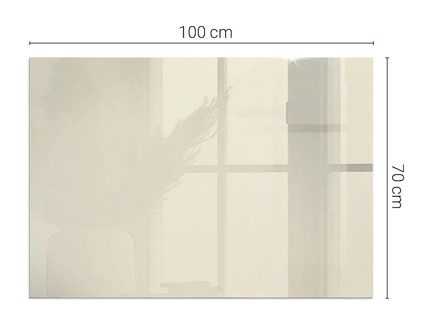 Vetro per camino, vetro di protezione per il soggiorno- Rettangolo - 100x70 - Color Beige