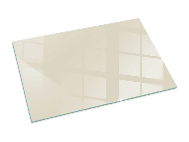 Glasplatte zum Schutz vor Funkenflug, Kaminauflage - Rechteck - 100x70 - Farbe Beige