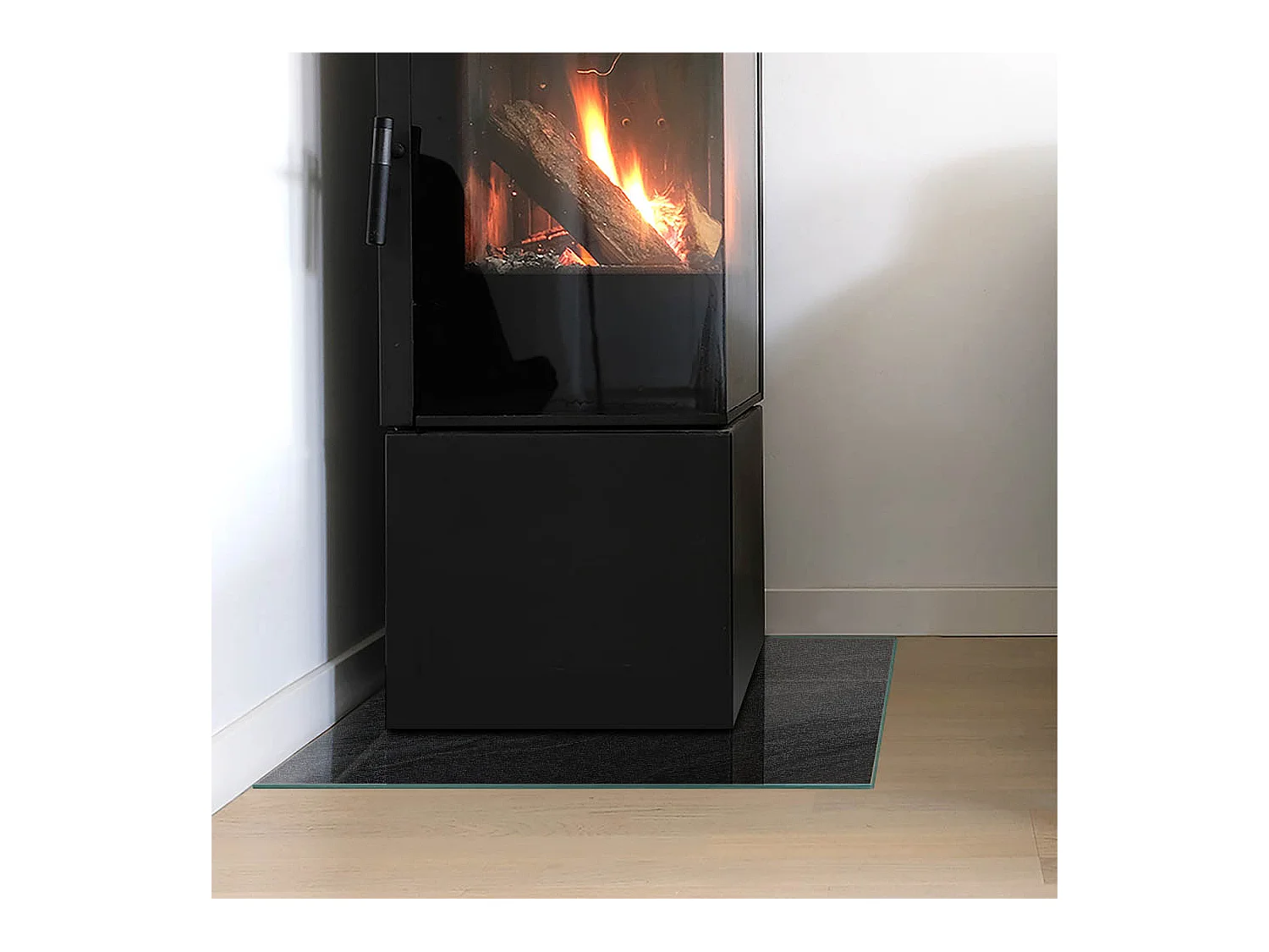 Vloerplaat voor houtkachel, onder open haard - Vierkant - 50x50 - Natuursteen textuur