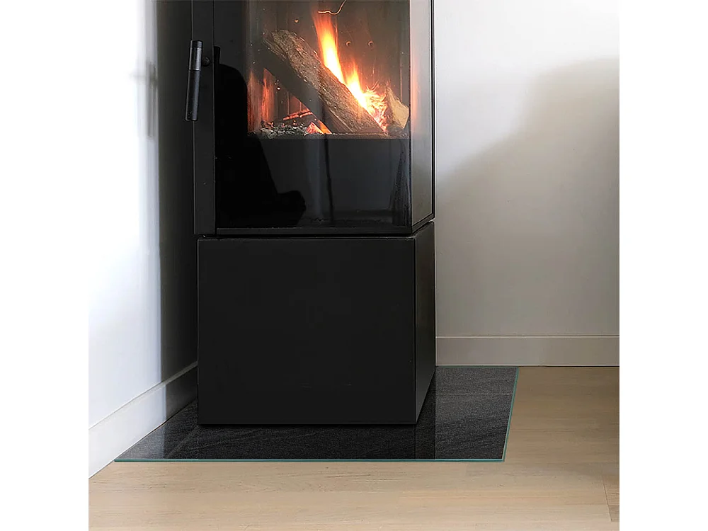 Vloerplaat voor houtkachel, onder open haard - Vierkant - 50x50 - Natuursteen textuur