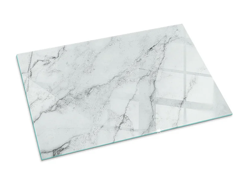 Glasplatte zum Schutz vor Funkenflug, Kaminauflage - Rechteck - 100x70 - Marmormuster mit Adern
