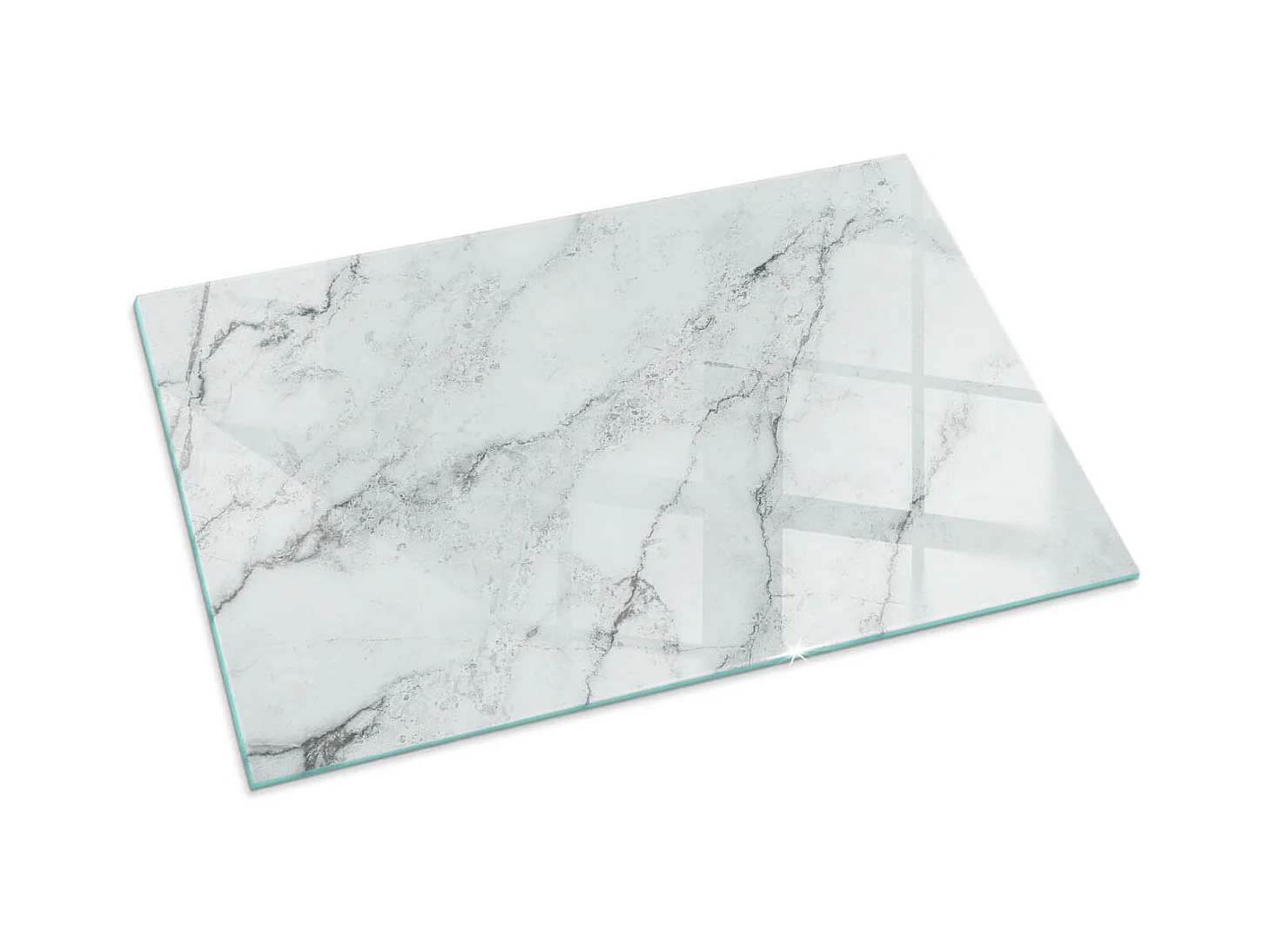 Glasplatte zum Schutz vor Funkenflug, Kaminauflage - Rechteck - 100x70 - Marmormuster mit Adern