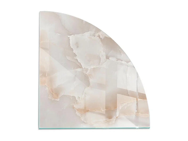 Plaque de sol en verre pour poêle - Un quart - 1/4 100x100 - Motif en pierre naturelle