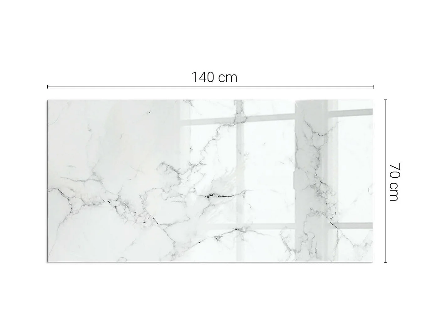Vloerplaat voor houtkachel, onder open haard - Rechthoek - 140x70 - Marmerpatroon met aderen