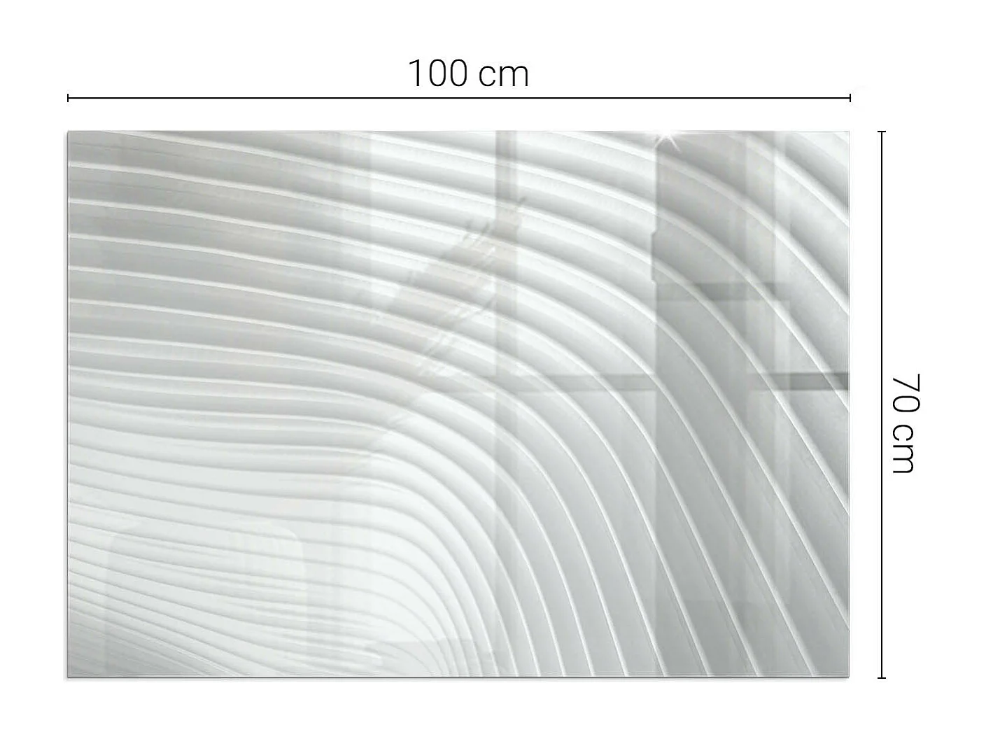 Plaque de sol en verre pour poêle - Rectangle - 100x70 - Des vagues de lignes délicates