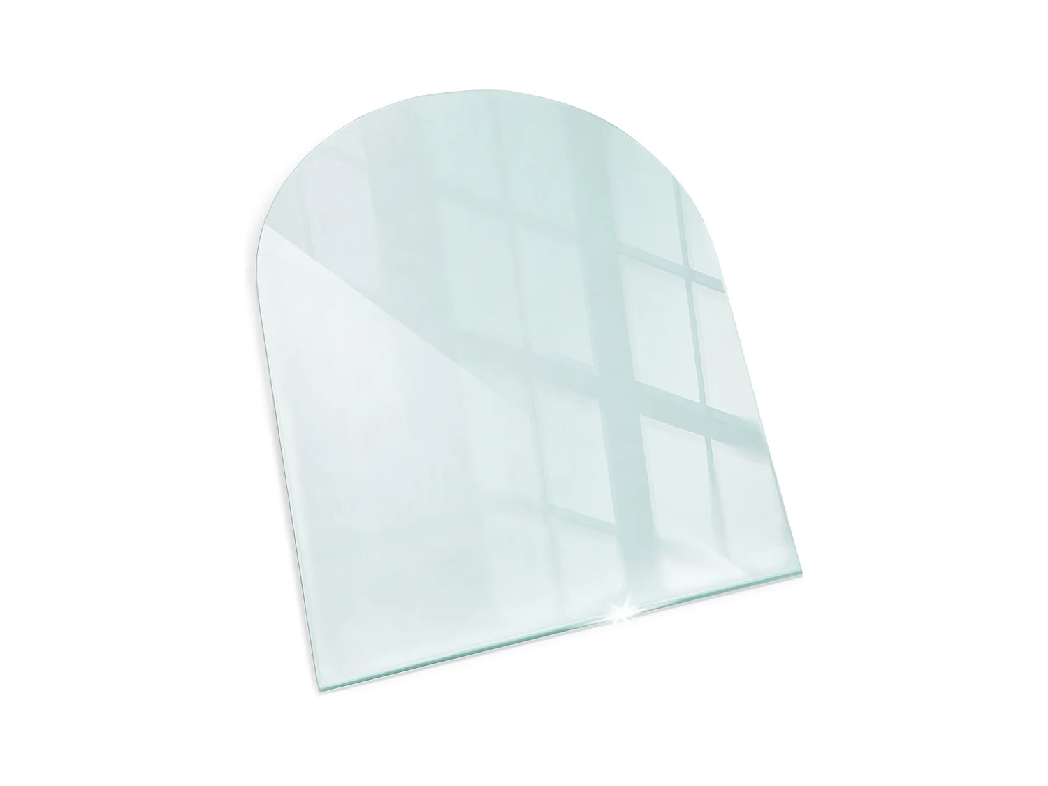 Vloerplaat voor houtkachel, onder open haard - gjennomsiktig - halfrond - 80x70 cm