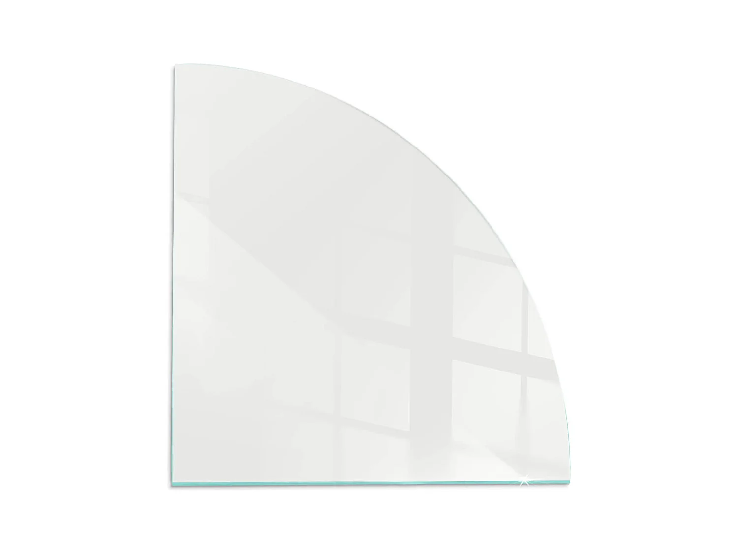 Plaque de sol en verre pour poêle - Un quart - 1/4 100x100 - Couleur ivoire