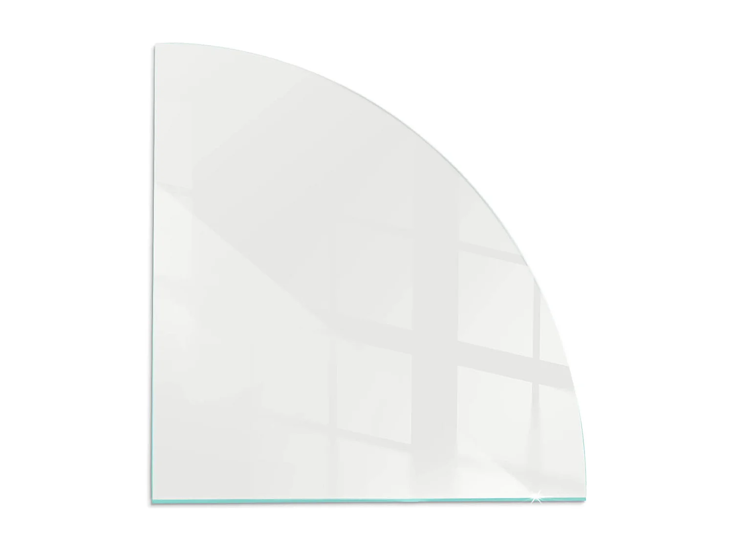 Glasplatte zum Schutz vor Funkenflug, Kaminauflage - Ein Viertel - 1/4 100x100 - Elfenbeinfarbe