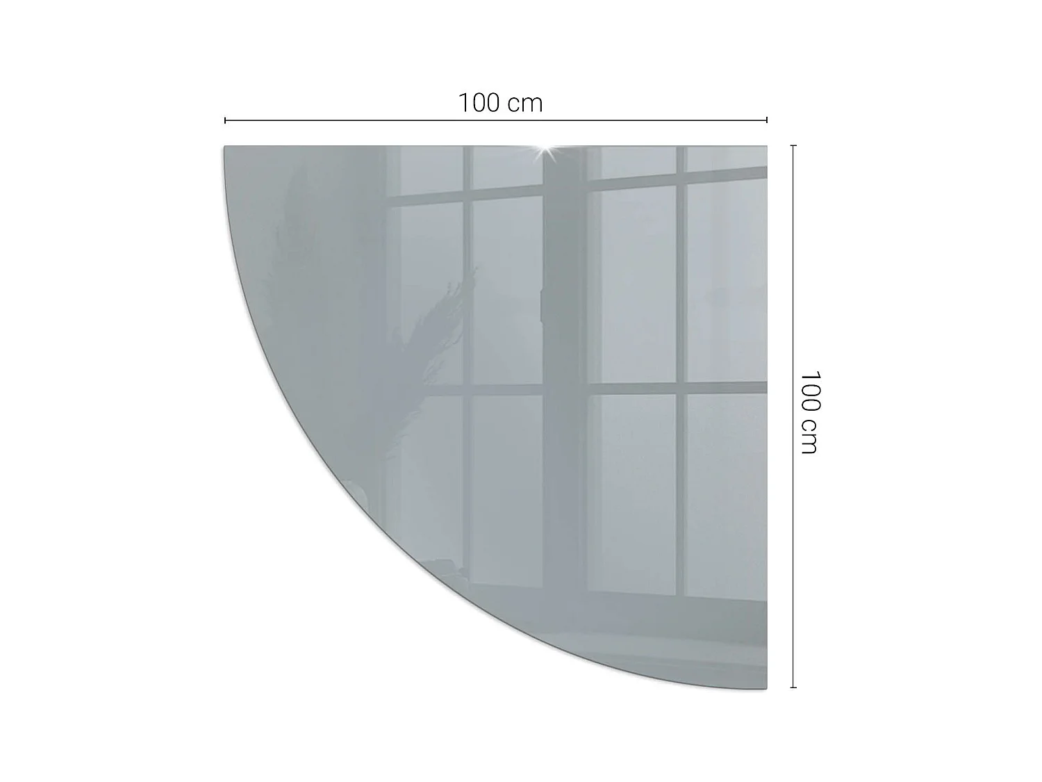 Plaque de sol en verre pour poêle - Un quart - 1/4 100x100 - Couleur Gris