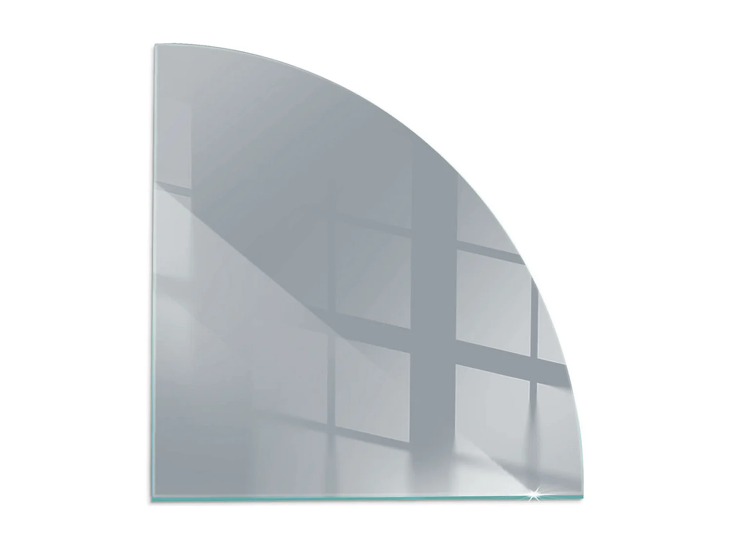 Glasplatte zum Schutz vor Funkenflug, Kaminauflage - Ein Viertel - 1/4 100x100 - Farbe Grau