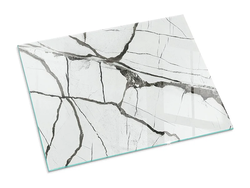 Glasplatte zum Schutz vor Funkenflug, Kaminauflage - Rechteck - 80x60 - Abstraktes fließendes Muster