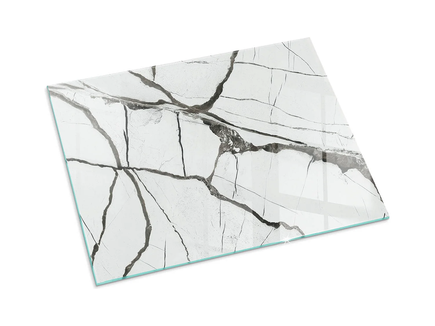 Glasplatte zum Schutz vor Funkenflug, Kaminauflage - Rechteck - 80x60 - Abstraktes fließendes Muster