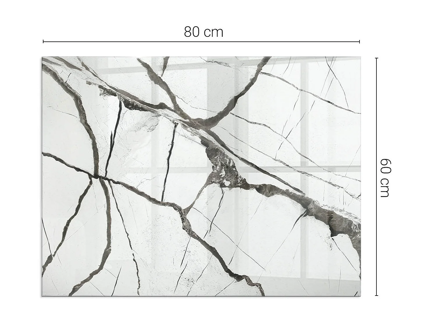 Glasplatte zum Schutz vor Funkenflug, Kaminauflage - Rechteck - 80x60 - Abstraktes fließendes Muster