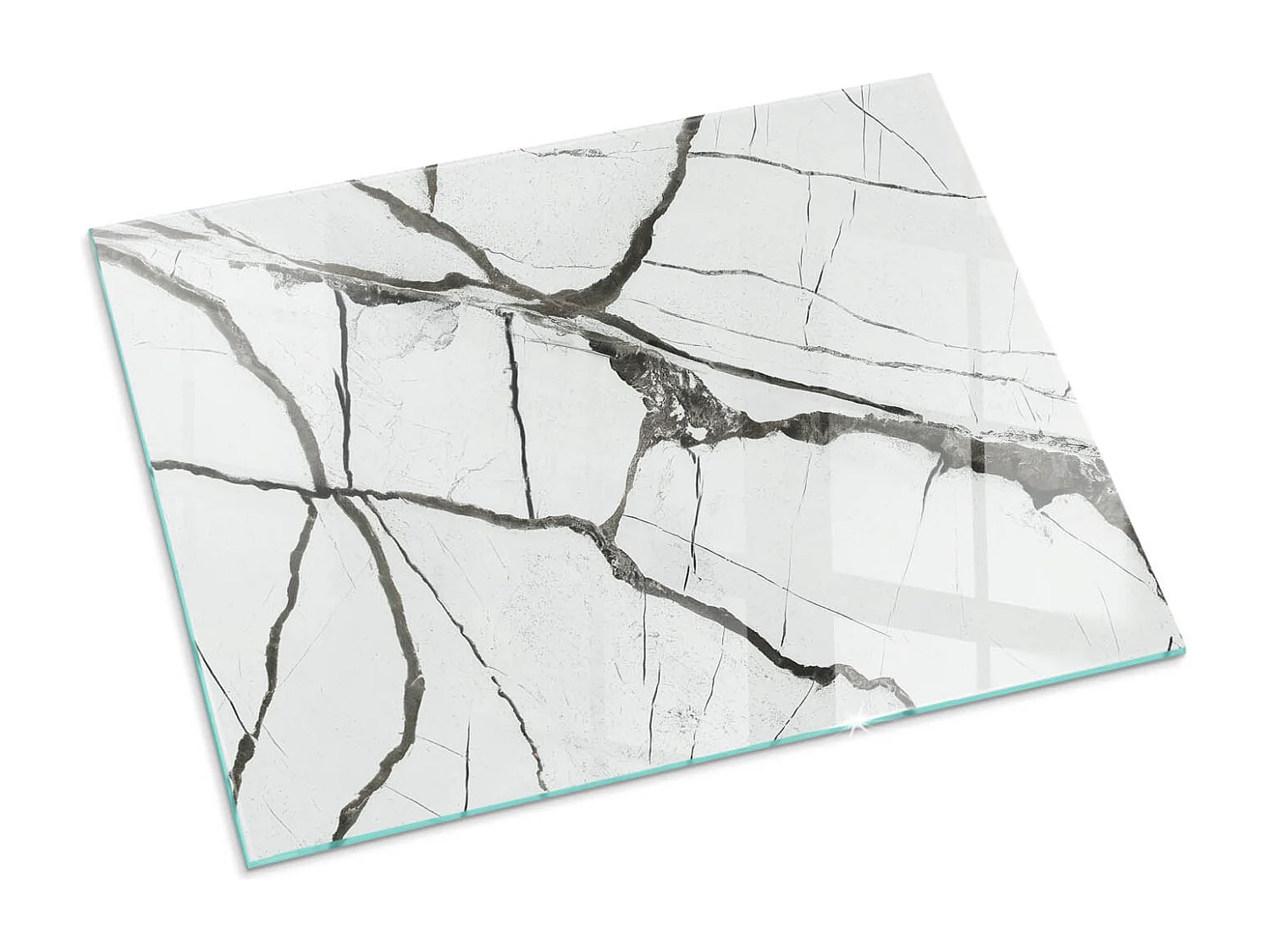 Glasplatte zum Schutz vor Funkenflug, Kaminauflage - Rechteck - 80x60 - Abstraktes fließendes Muster