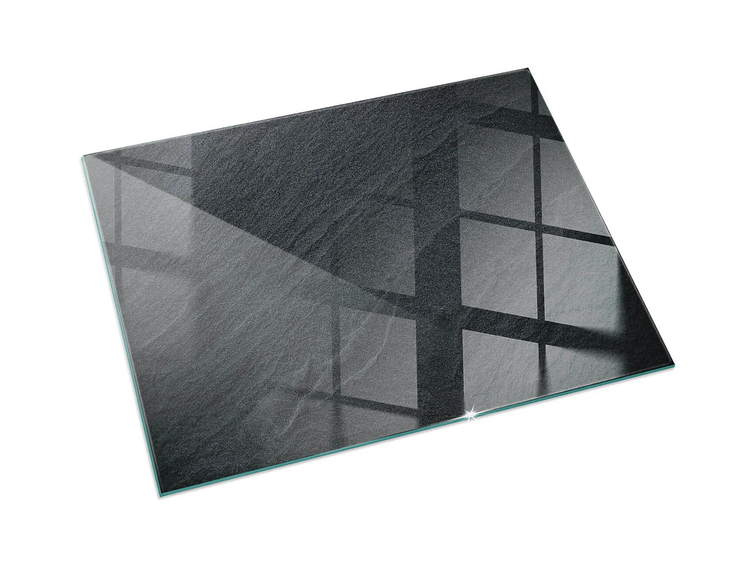 Plaque de sol en verre pour poêle - Rectangle - 120x80 - Texture de pierre naturelle