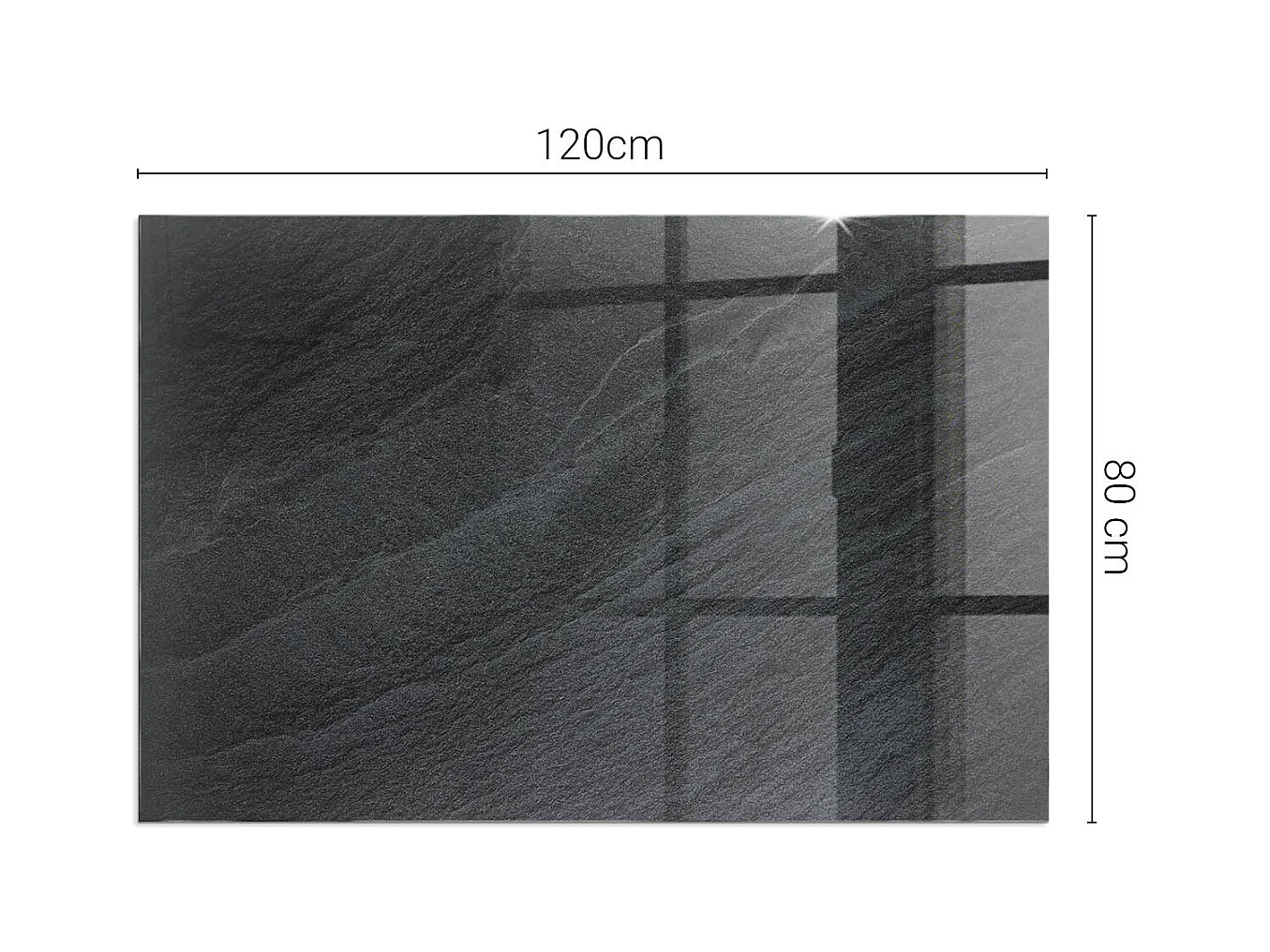 Plaque de sol en verre pour poêle - Rectangle - 120x80 - Texture de pierre naturelle