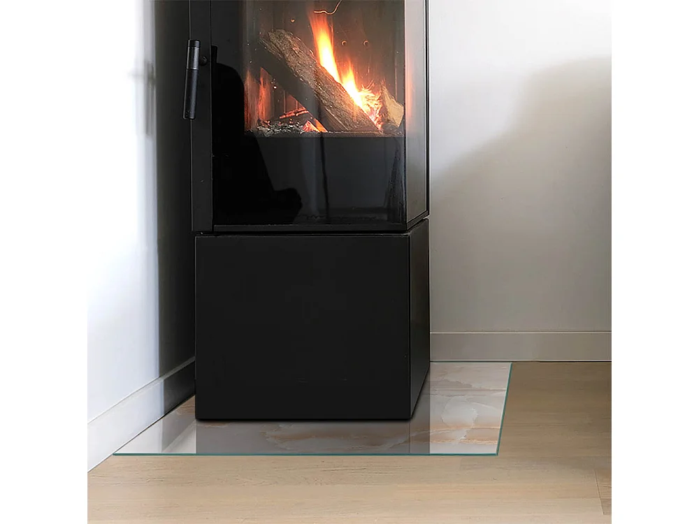 Vloerplaat voor houtkachel, onder open haard - Vierkant - 50x50 - Patroon van natuursteen