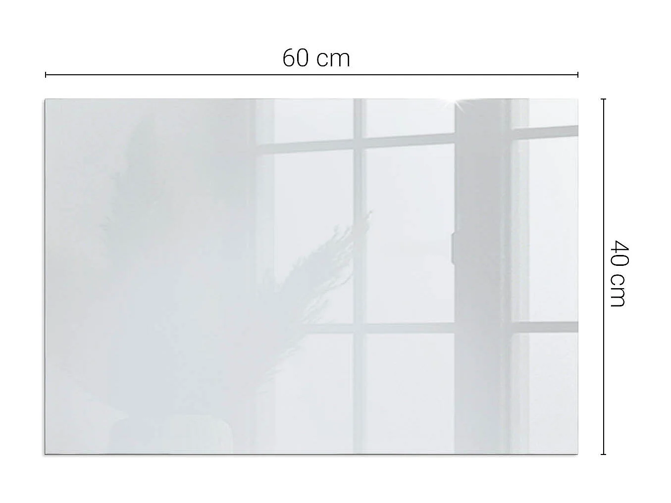 Glasplatte zum Schutz vor Funkenflug, Kaminauflage - Rechteck - 60X40 - Farbe Hellgrau