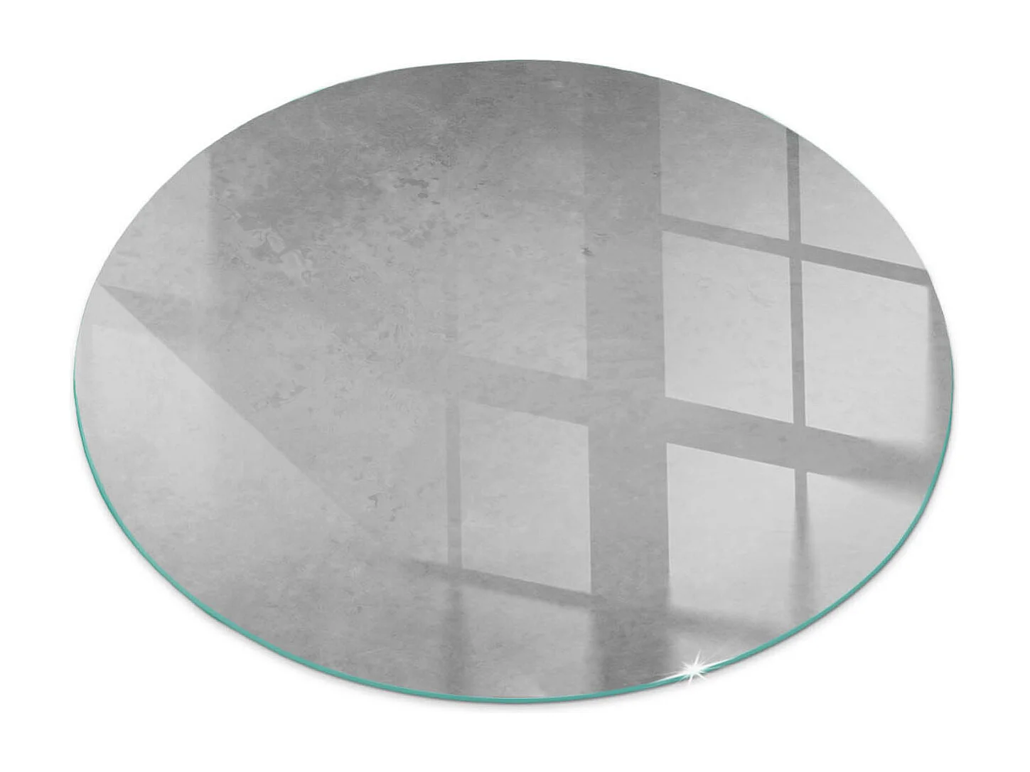 Plaque de sol en verre pour poêle - Roue - 50x50 - Texture béton avec effet